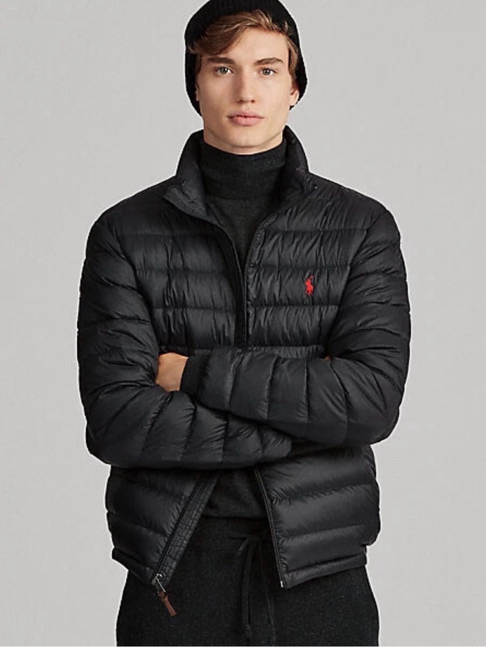Polo Ralph Lauren Packable Down Puffer Jacket Coat no hood Large